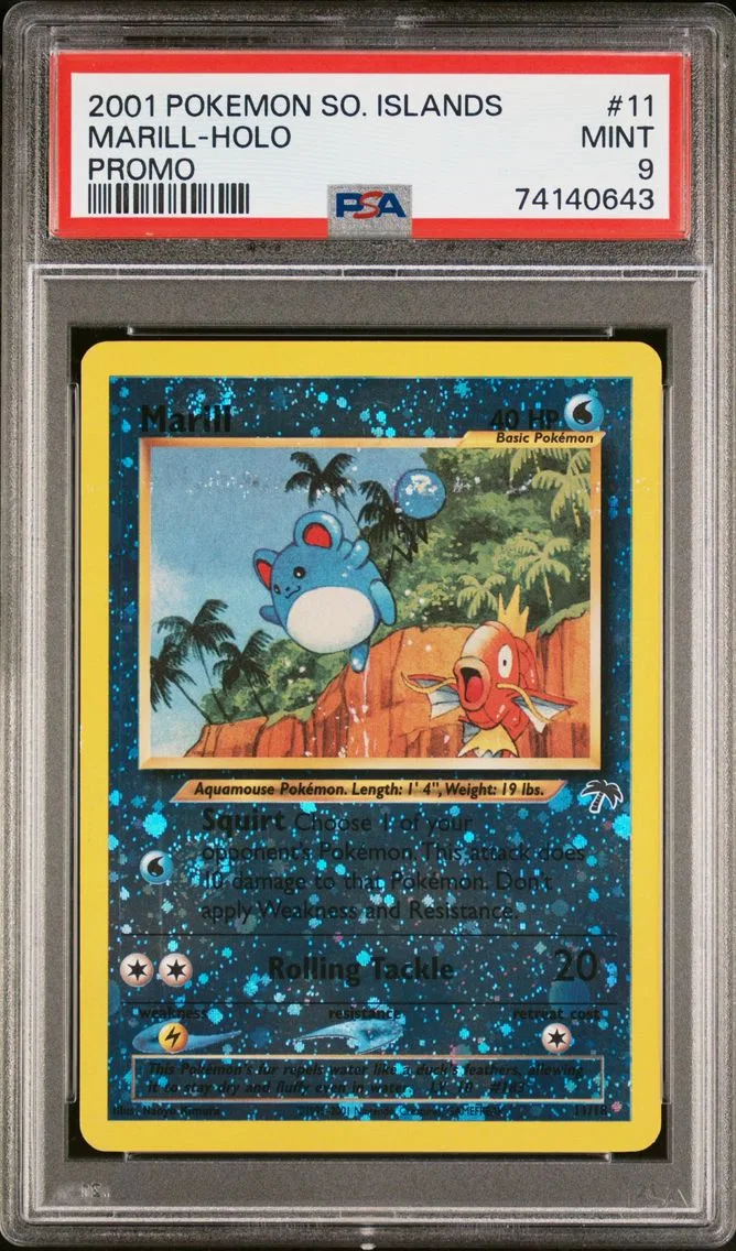 2001 #11 MARILL-HOLO PSA 9 POKEMON SOUTHERN ISLANDS PROMO