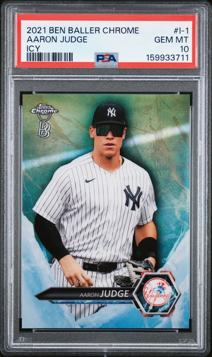 2021 #I-1 Aaron Judge PSA 10 Topps Chrome Ben Baller Icy
