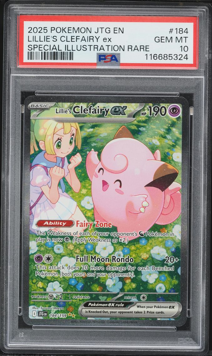 2025 #184 Lillie's Clefairy EX PSA 10 Jtg EN-Journey Together Pokemon
