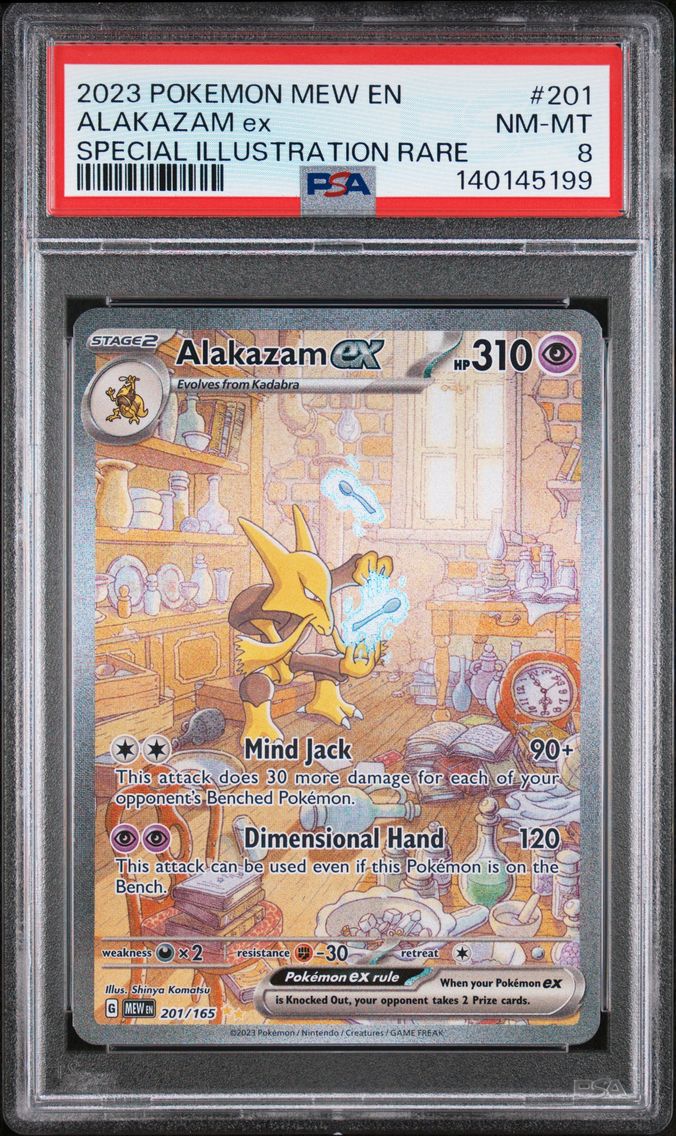 2023 #201 Alakazam EX PSA 8 Mew