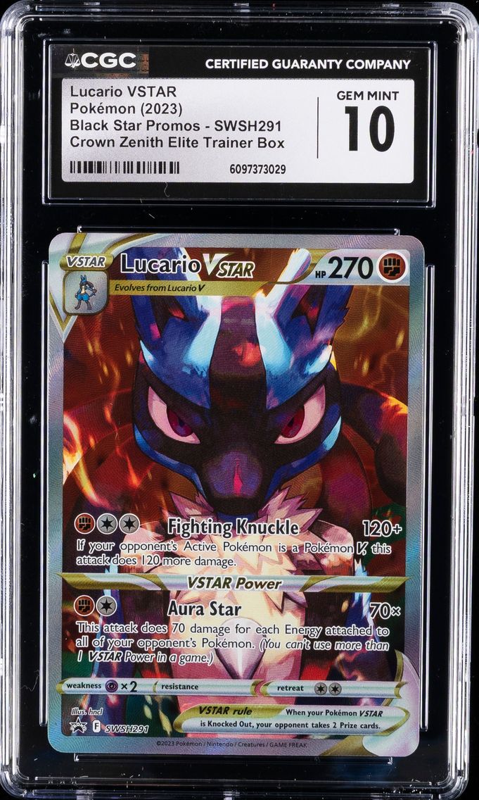 2023 #291 Full Art/Lucario Vstar CGC 10 Swsh Black Star Promo Pokemon