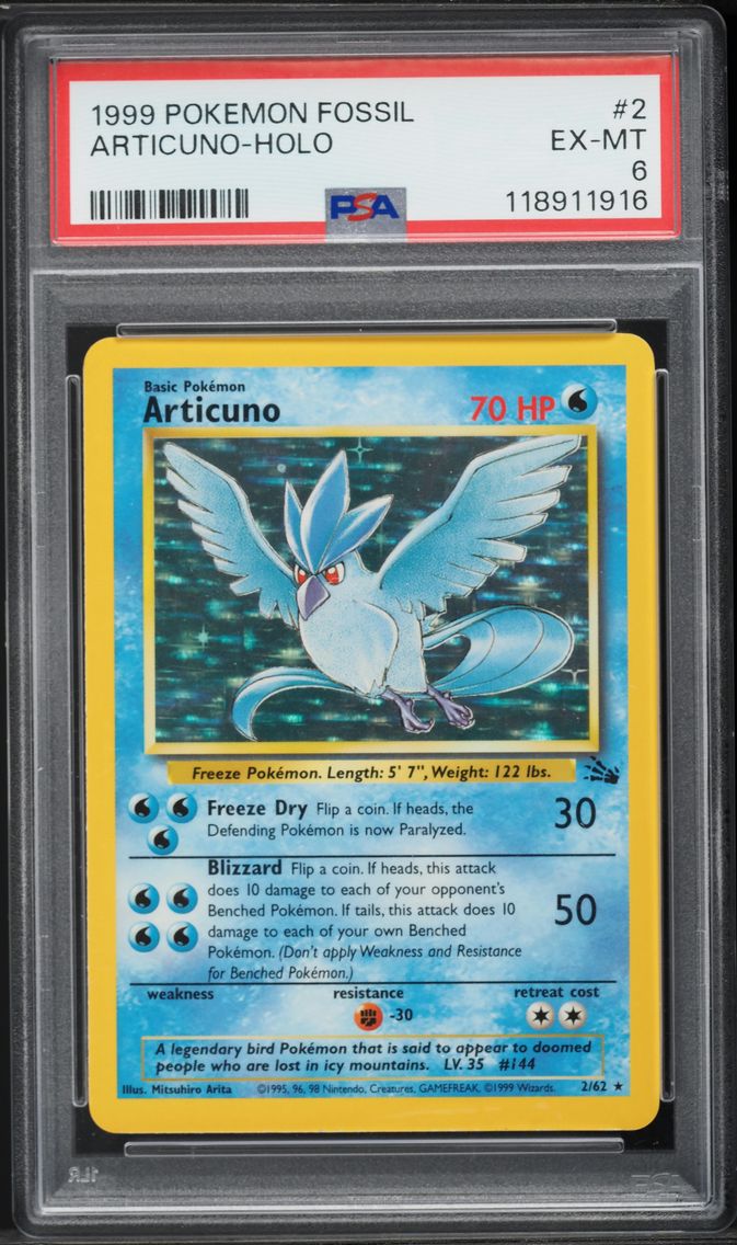 1999 #2 Articuno-Holo PSA 6 Fossil Pokemon