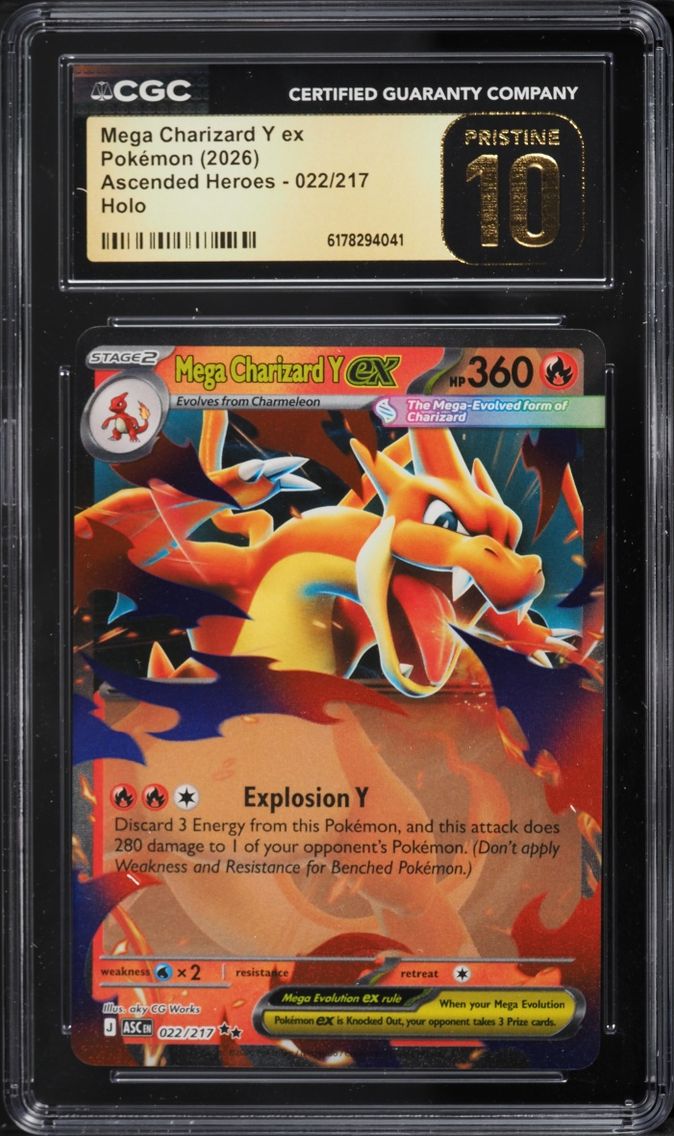 2026 Pokemon Mega Evolution Ascended Heroes Holo Mega Charizard Y EX #22 CGC 10 PRISTINE