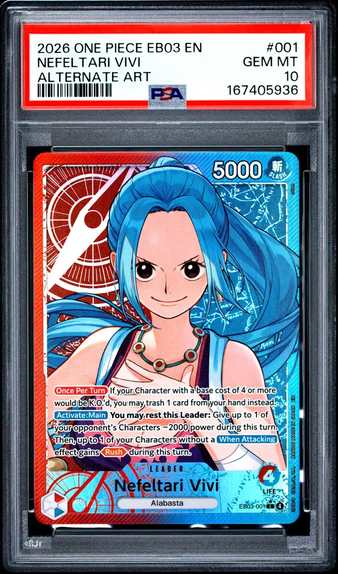 2026 #001 Nefeltari Vivi PSA 10 One Piece EB03-Extra Booster -One Piece Heroines Edition-