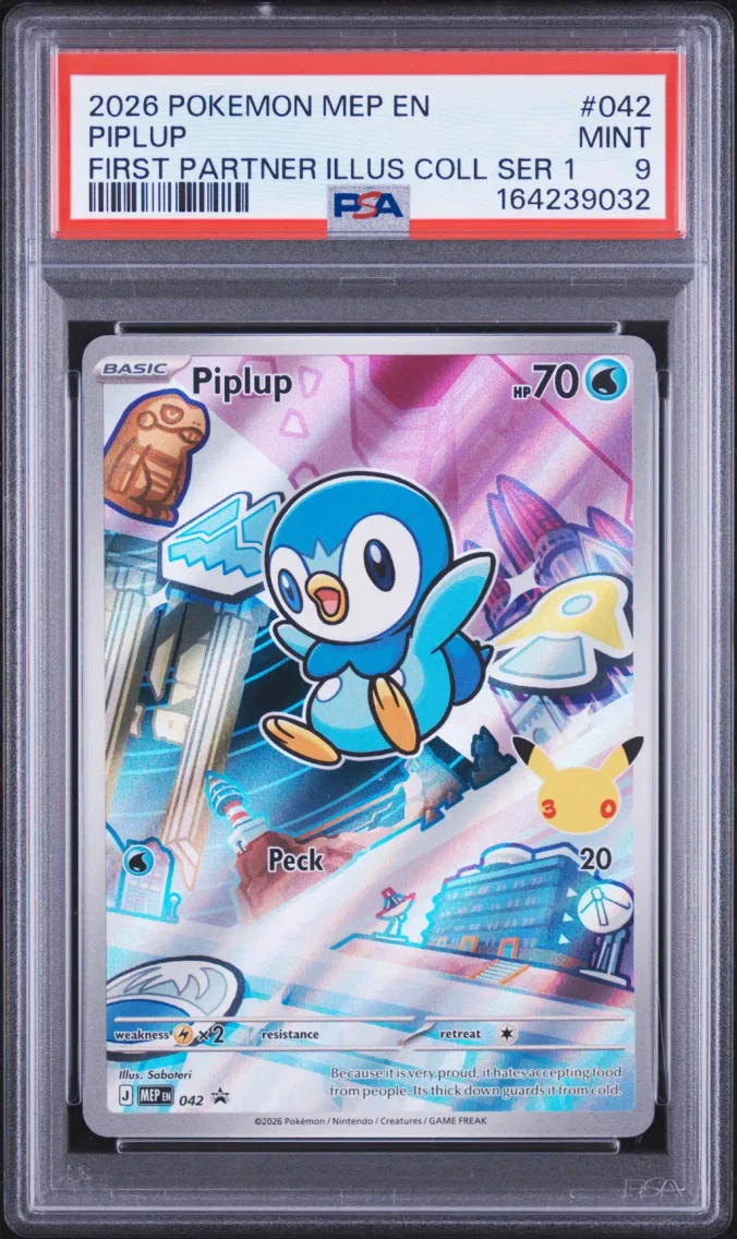 2026 #042 Piplup PSA 9 Mep EN-Me Black Star Promo