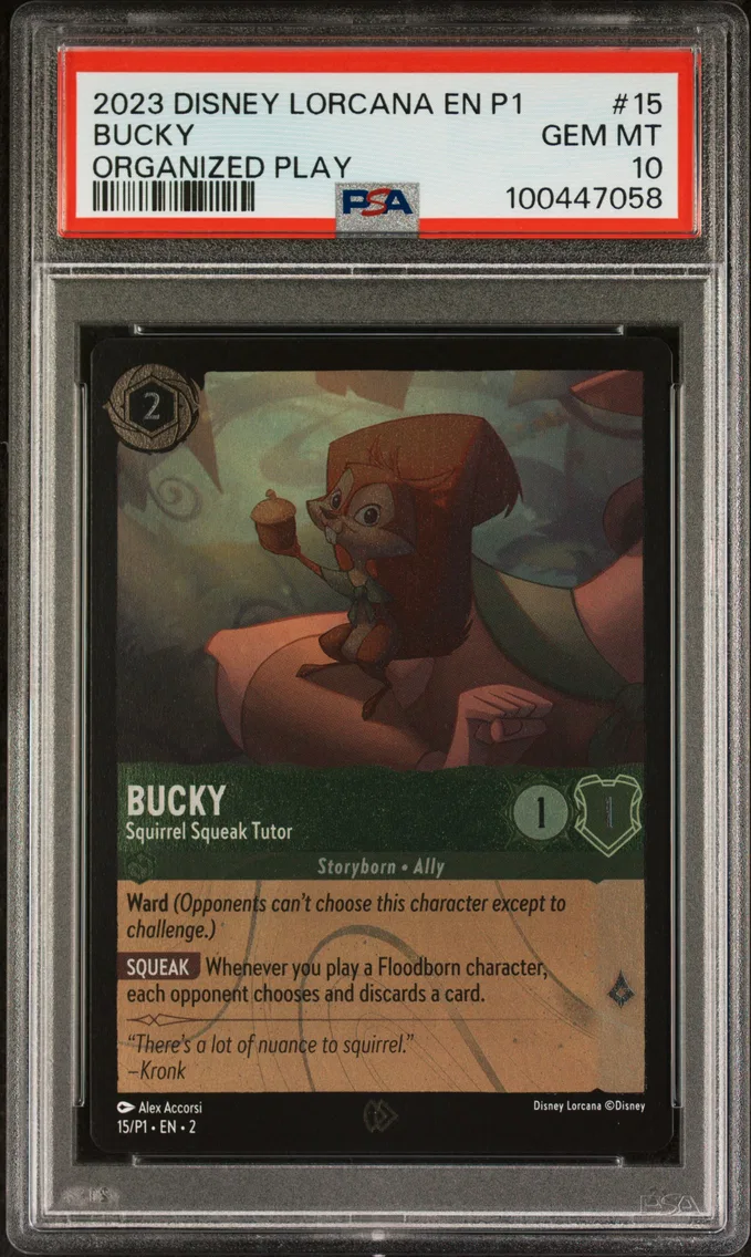 2023 #15 Bucky - Squirrel Squeak Tutor PSA 10 Disney Lorcana EN P1-Promo