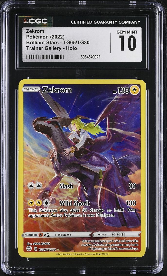 2022 #TG05 Brilliant Stars - English Zekrom Trainer Gallery Holo CGC 10 Pokemon