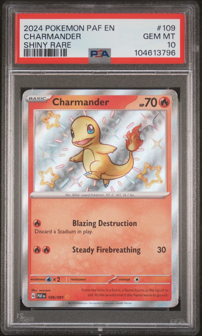 2024 #109 Charmander PSA 10 Paf EN-Paldean Fates