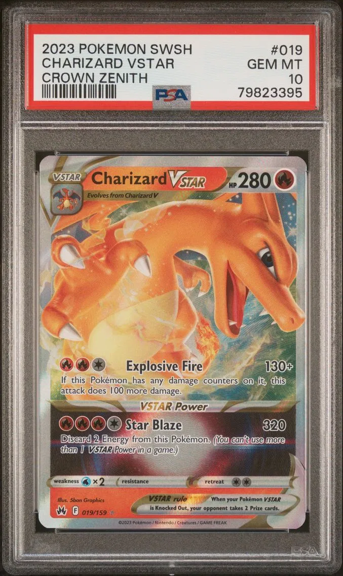 2023 #019 Charizard Vstar PSA 10 Sword and Shield Crown Zenith