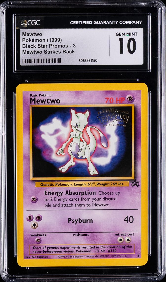 1999 #3 Mewtwo CGC 10 Game Movie Pokemon