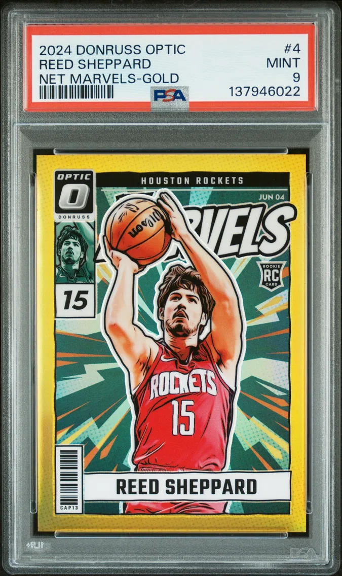 2024 #4 Reed Sheppard PSA 9 Panini Donruss Optic Net Marvels