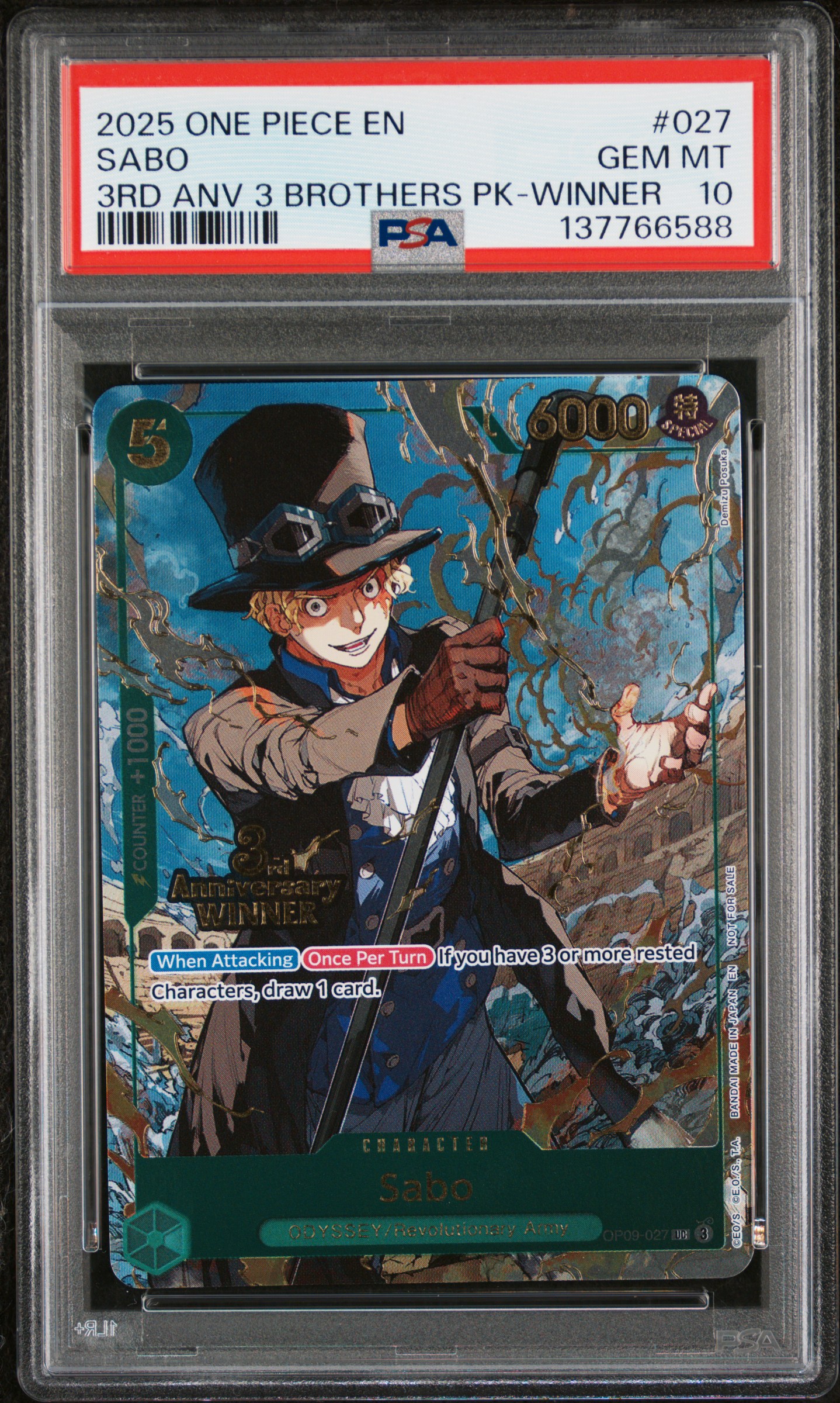 2025 #027 Sabo PSA 10 One Piece
