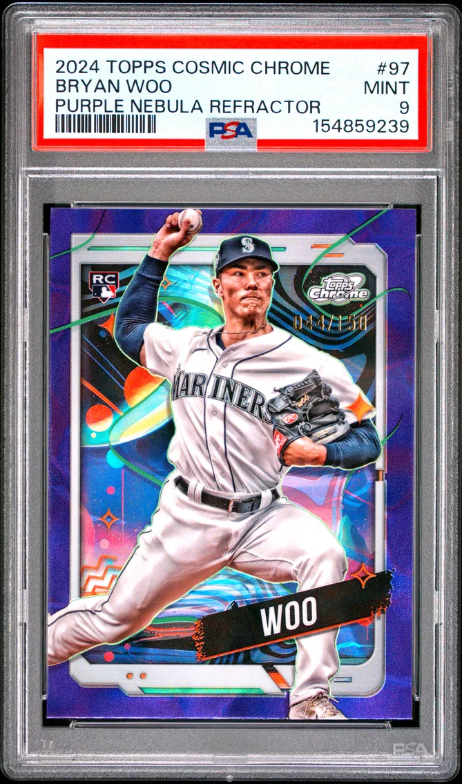 2024 #97 Bryan Woo PSA 9 Topps Cosmic Chrome