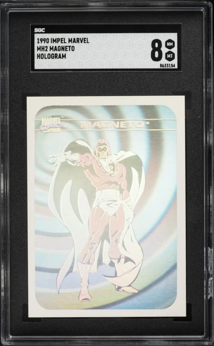 1990 #MH2 Impel Marvel Universe Hologram Magneto SGC 8 NM-MT