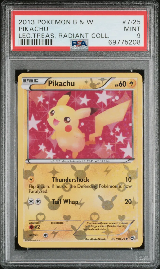 2013 #RC7 Pikachu PSA 9 Black & White Legendary Treasures Radiant Collection