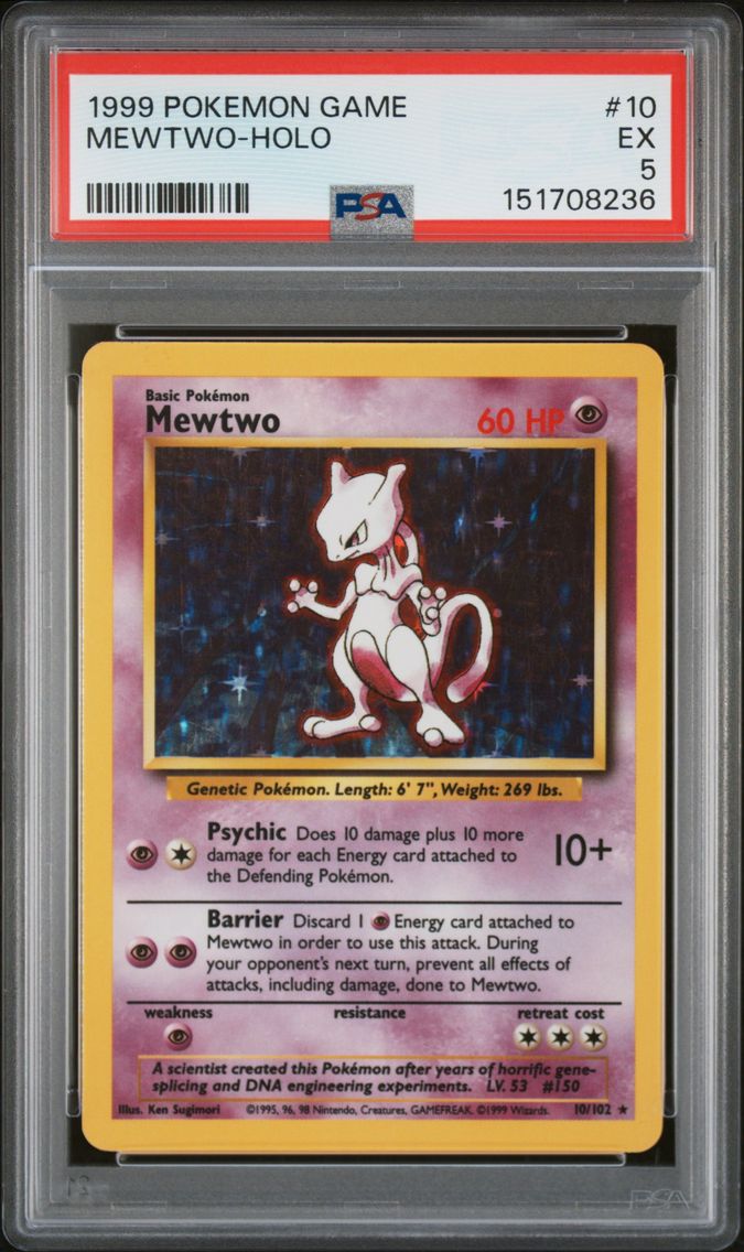 1999 #10 Mewtwo-Holo PSA 5 Game