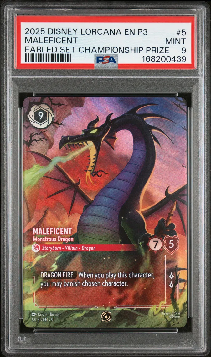 2025 #5 Maleficent - Monstrous Dragon PSA 9 Disney Lorcana EN P3-Promo