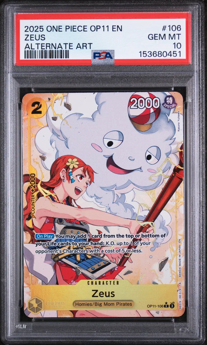 2025 #106 Zeus PSA 10 One Piece OP11-A Fist of Divine Speed