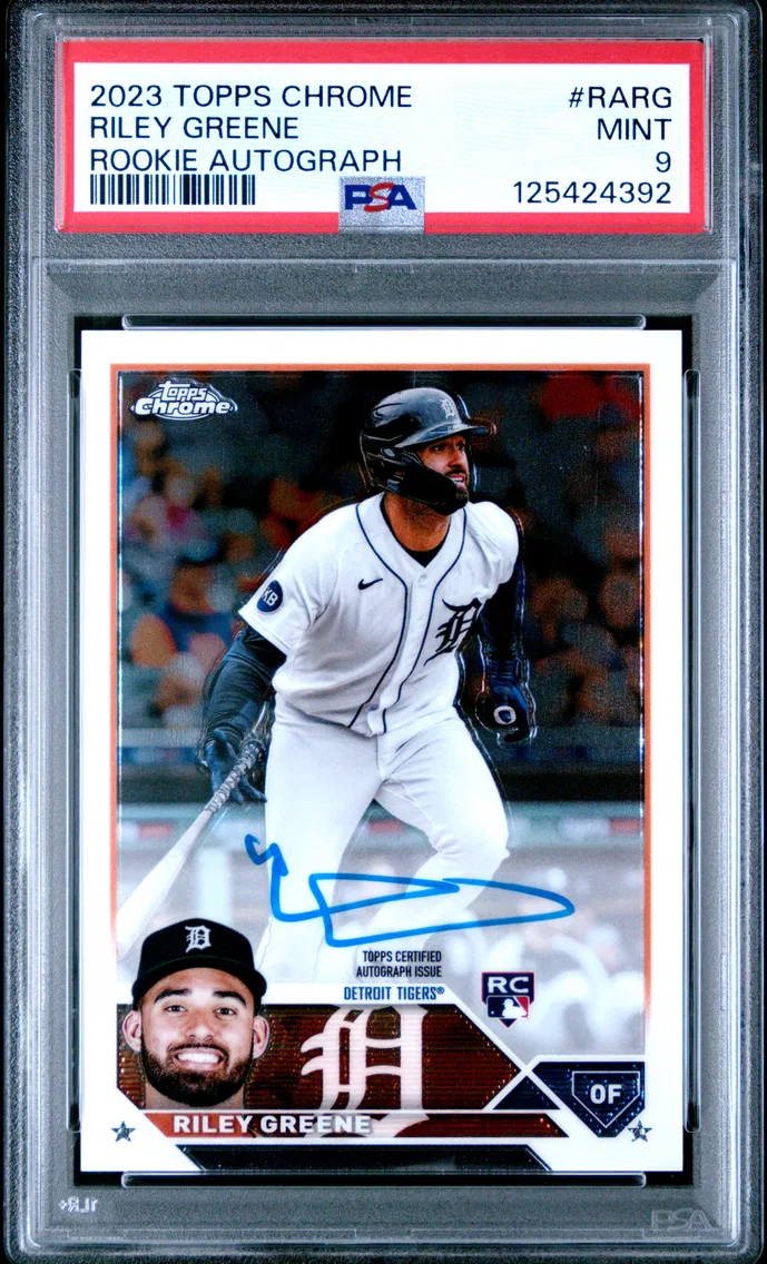 2023 #RARG Riley Greene PSA 9 Topps Chrome Rookie Autograph