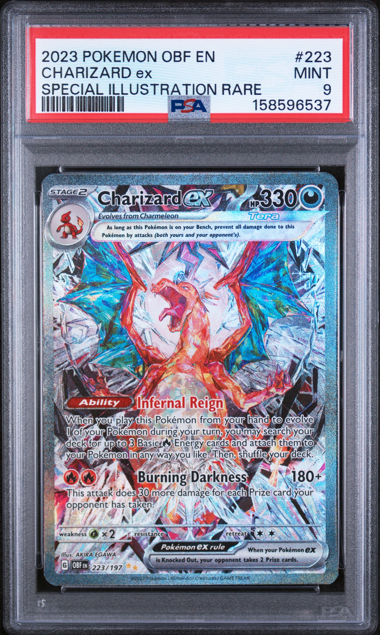 2023 #223 Charizard Ex PSA 9 Obf En-Obsidian Flames