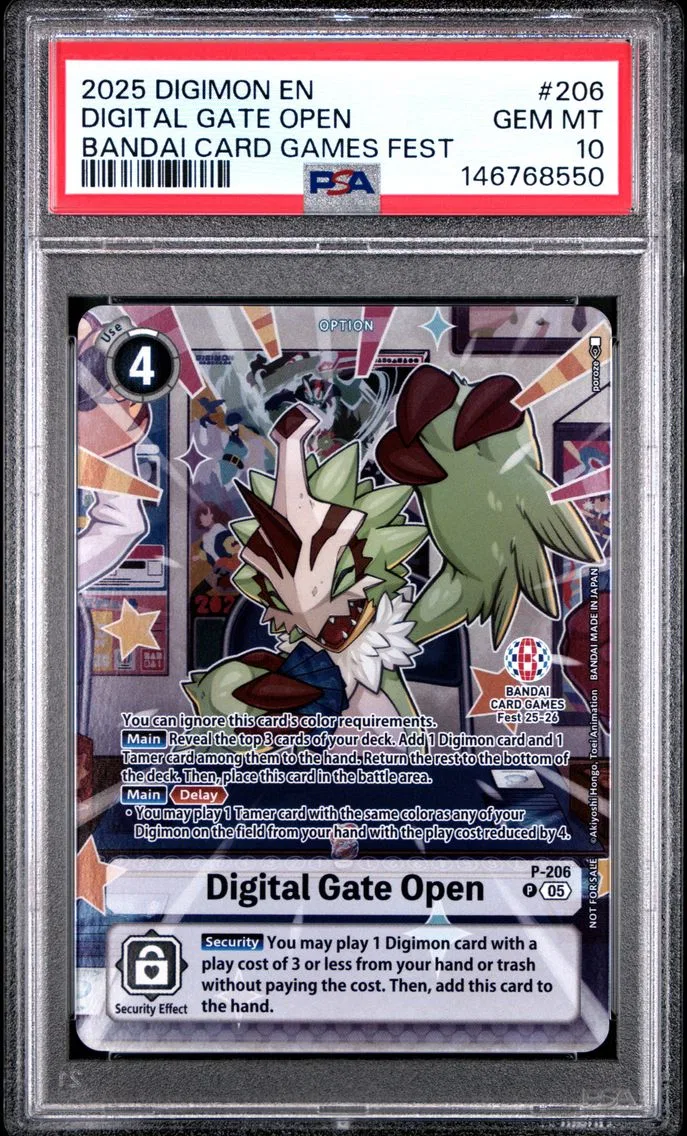 2025 #206 Digital Gate Open PSA 10 Digimon Promos