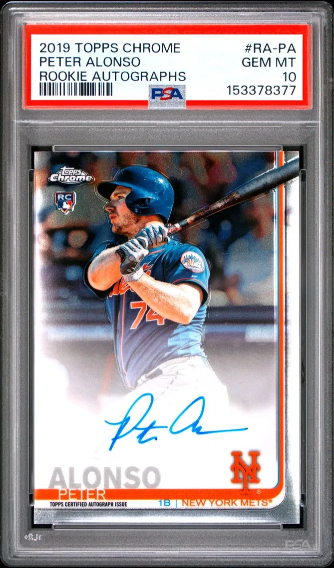 2019 #RA-PA Peter Alonso PSA 10 Topps Chrome Rookie Autographs