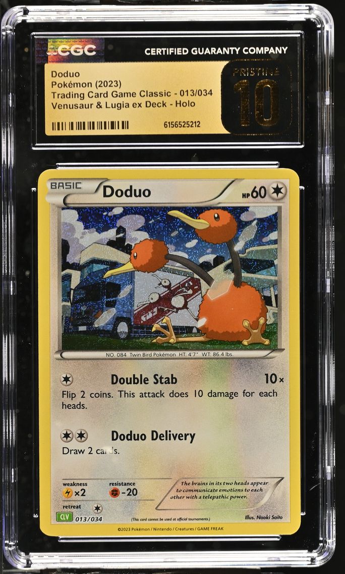 2023 #013 Doduo CGC 10 Pristine Trading Card Game Classic - CLV, CLC, CLB - English