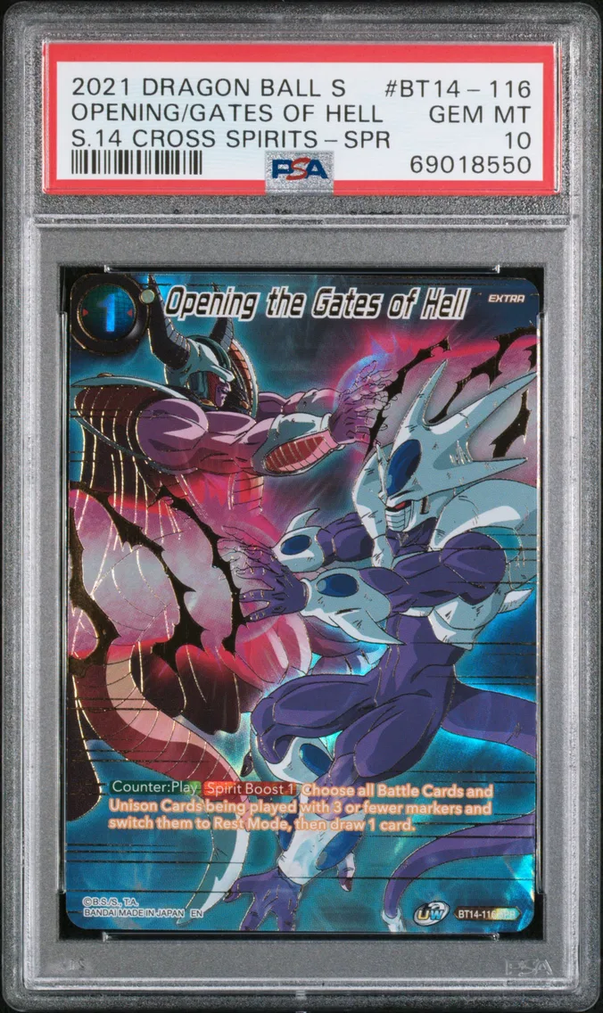 2021 #BT14-116 Opening the Gates of Hell PSA 10 Dragon Ball Super Card Game Series 14 Cross Spirits