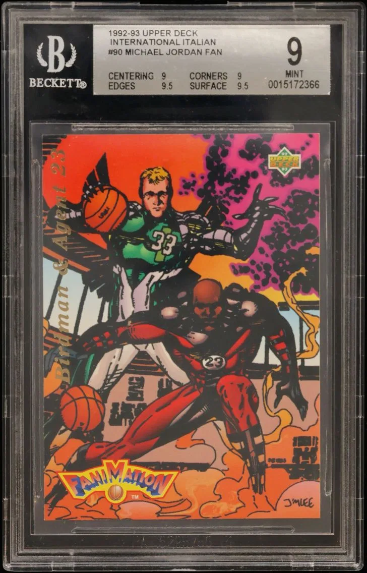 1992 #90 Michael Jordan FAN BGS 9 Upper Deck International Italian
