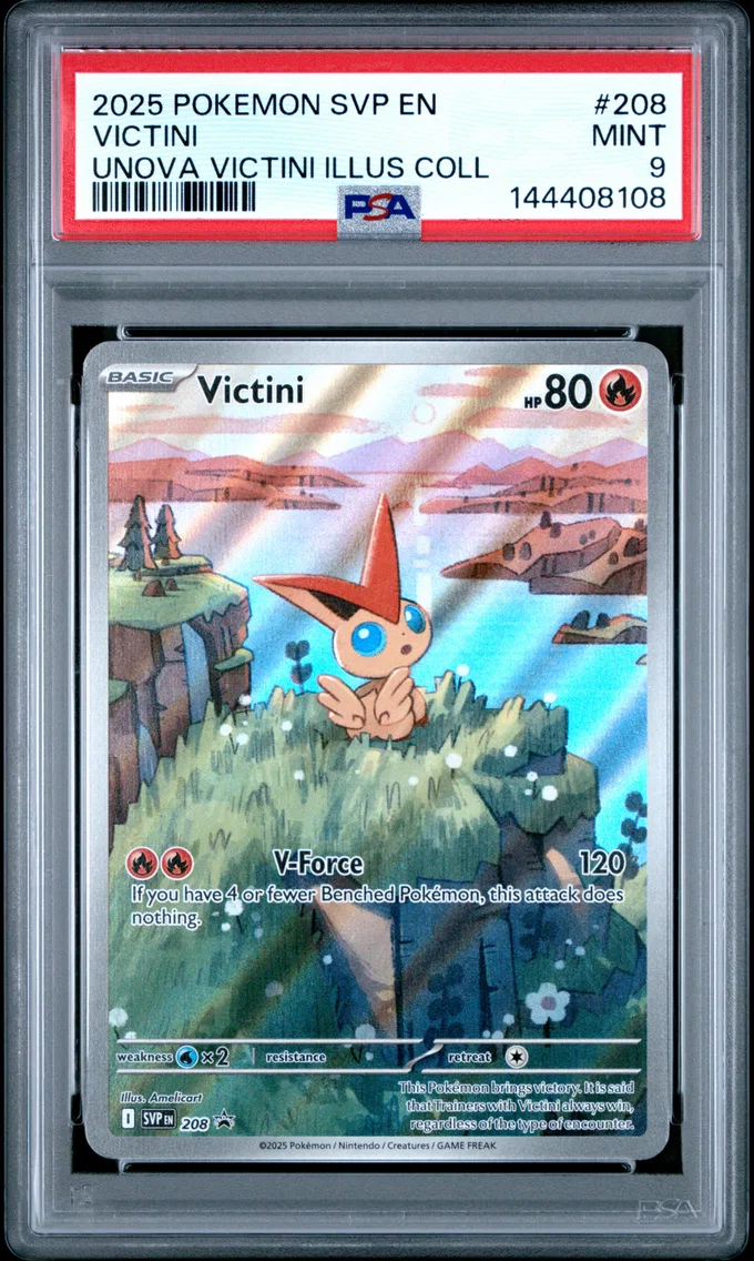 2025 #208 Victini PSA 9 Svp EN-SV Black Star Promo