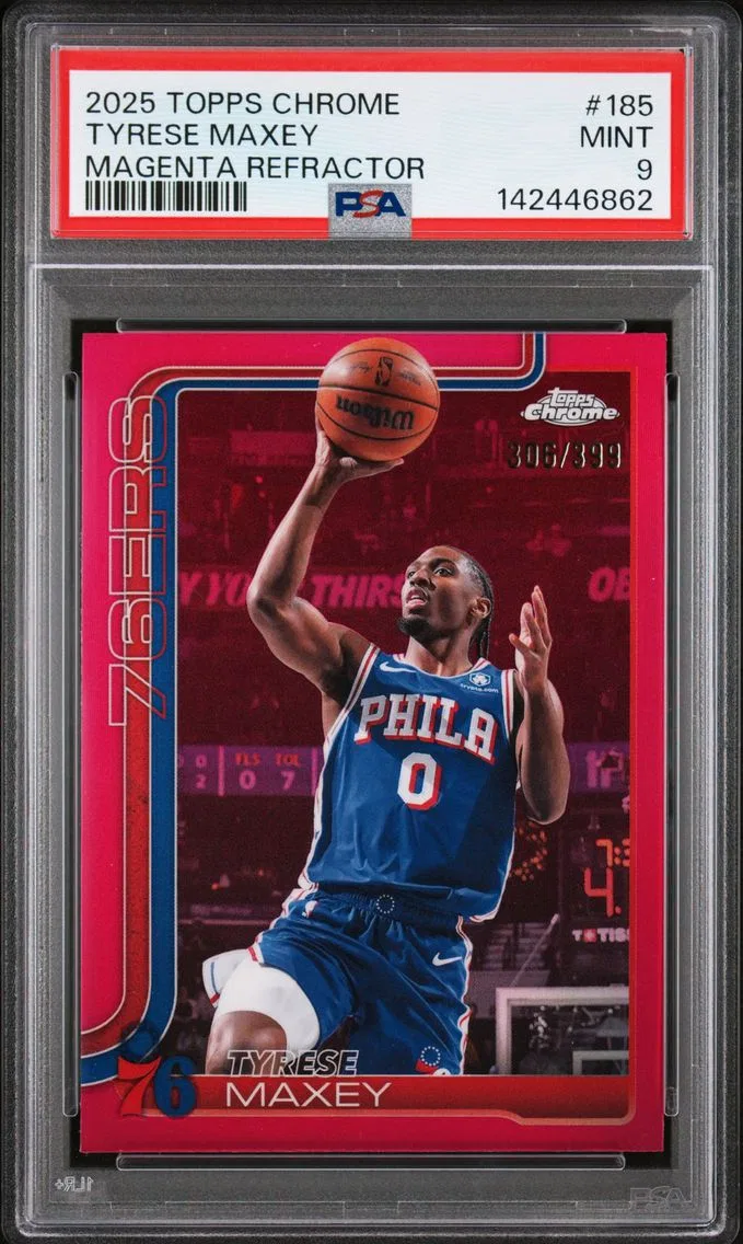 2025 #185 Tyrese Maxey PSA 9 Topps Chrome