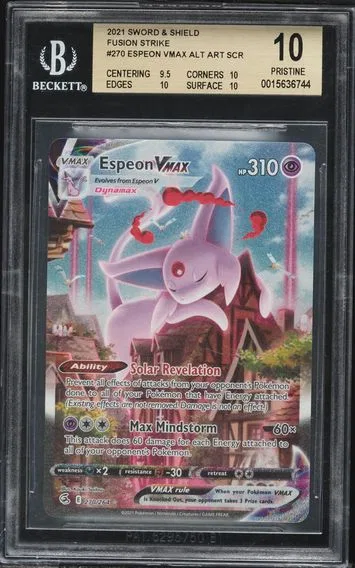 2021 Pokemon Sword & Shield Fusion Strike Alt Art Espeon VMAX BGS 10 PRISTINE
