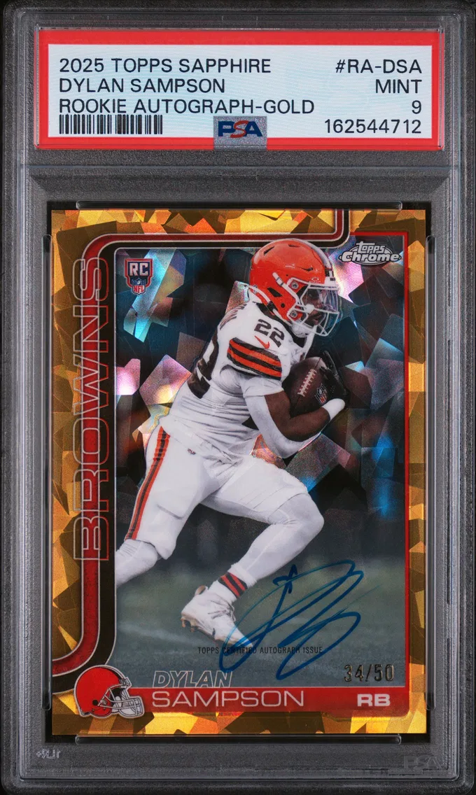 2025 #RA-DSA DYLAN SAMPSON PSA 9 Topps Chrome Sapphire Edition Rookie Autographs