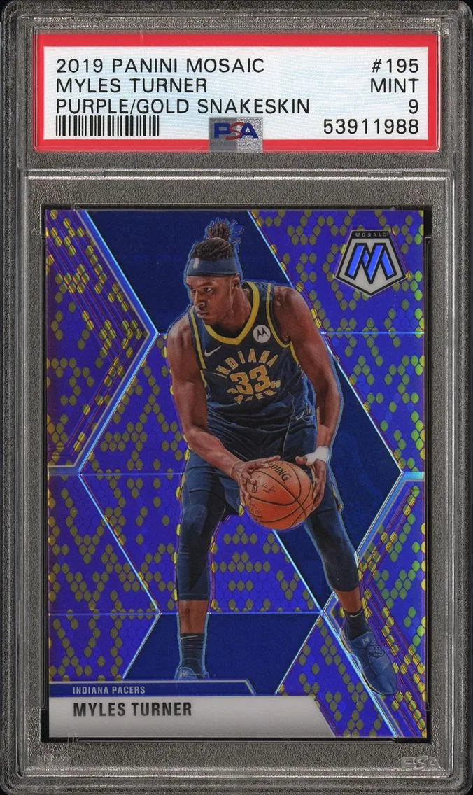 2019 #195 Myles Turner PSA 9 Panini Mosaic