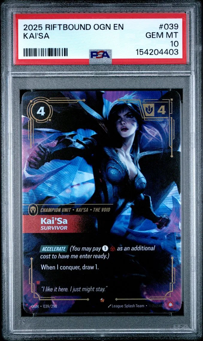 2025 #039 Kai'SA - Survivor PSA 10 Riftbound: League of Legends Ogn-Origins