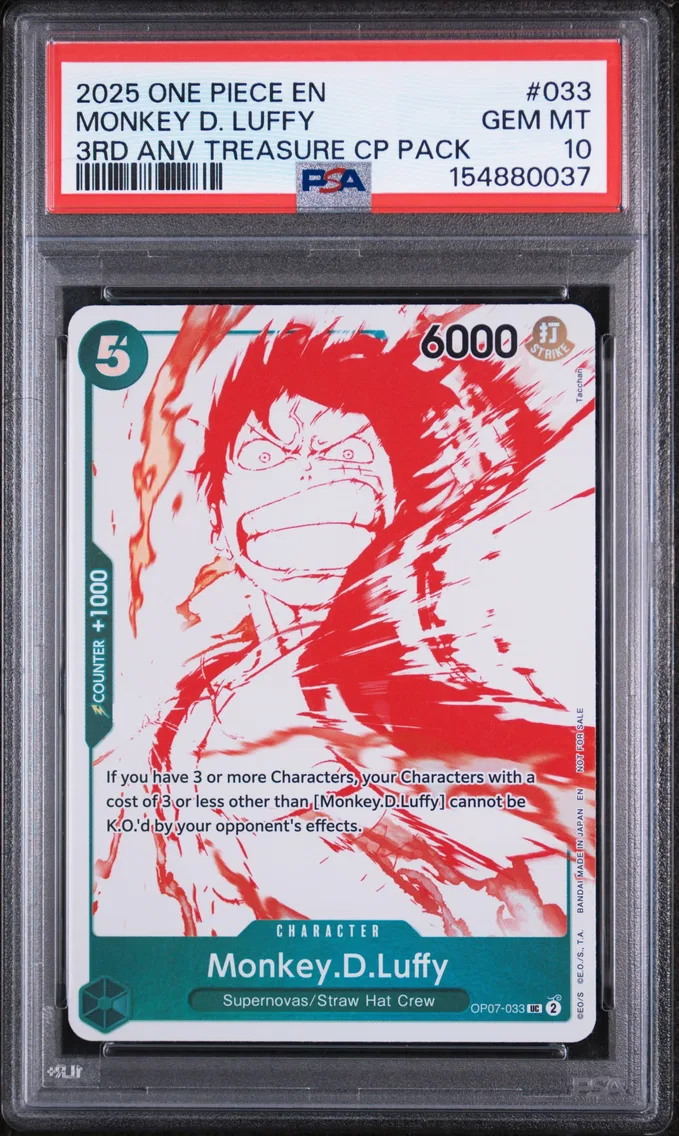 2025 #033 Monkey D. Luffy PSA 10 One Piece 3rd Anniversary! One Piece Card Treasure Campaign Pack