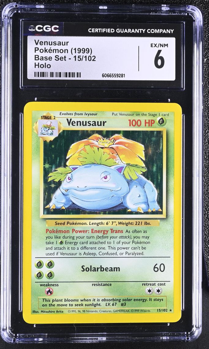 1999 #15 Venusaur CGC 6 Base Set - Unlimited - English