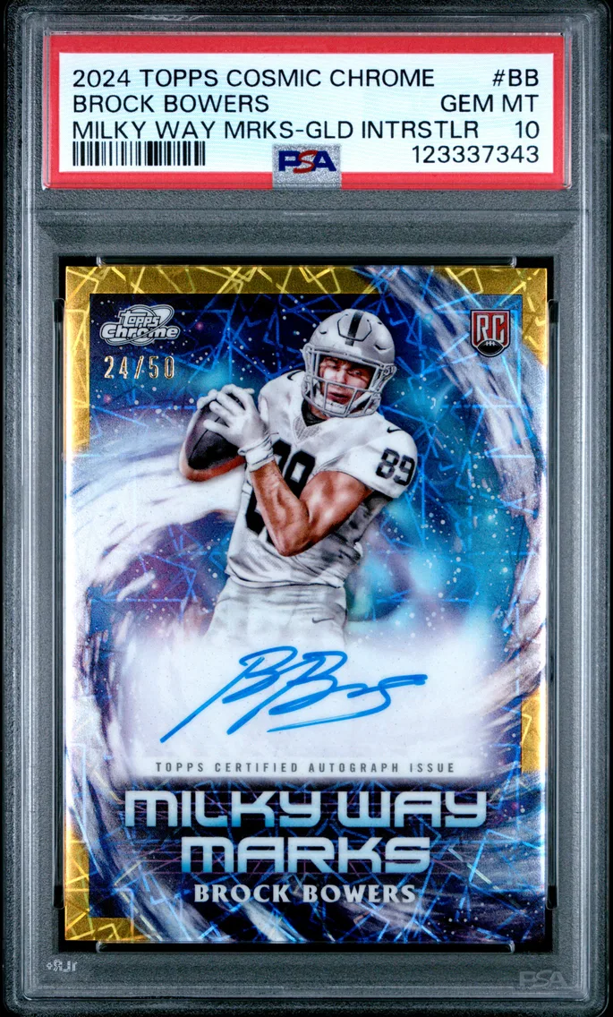 2024 #BB Brock Bowers PSA 10 Topps Cosmic Chrome Milky Way Marks