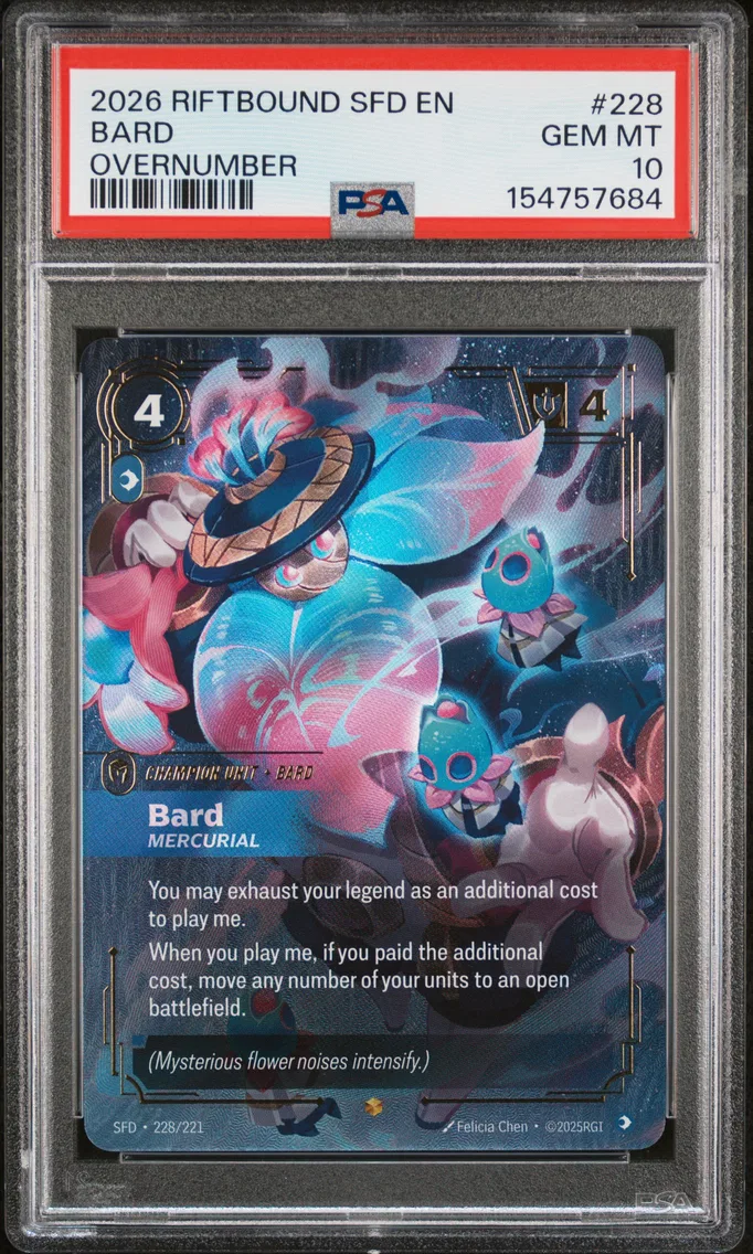 2026 #228 Bard - Mercurial PSA 10 Riftbound: League of Legends Sfd-Spiritforged