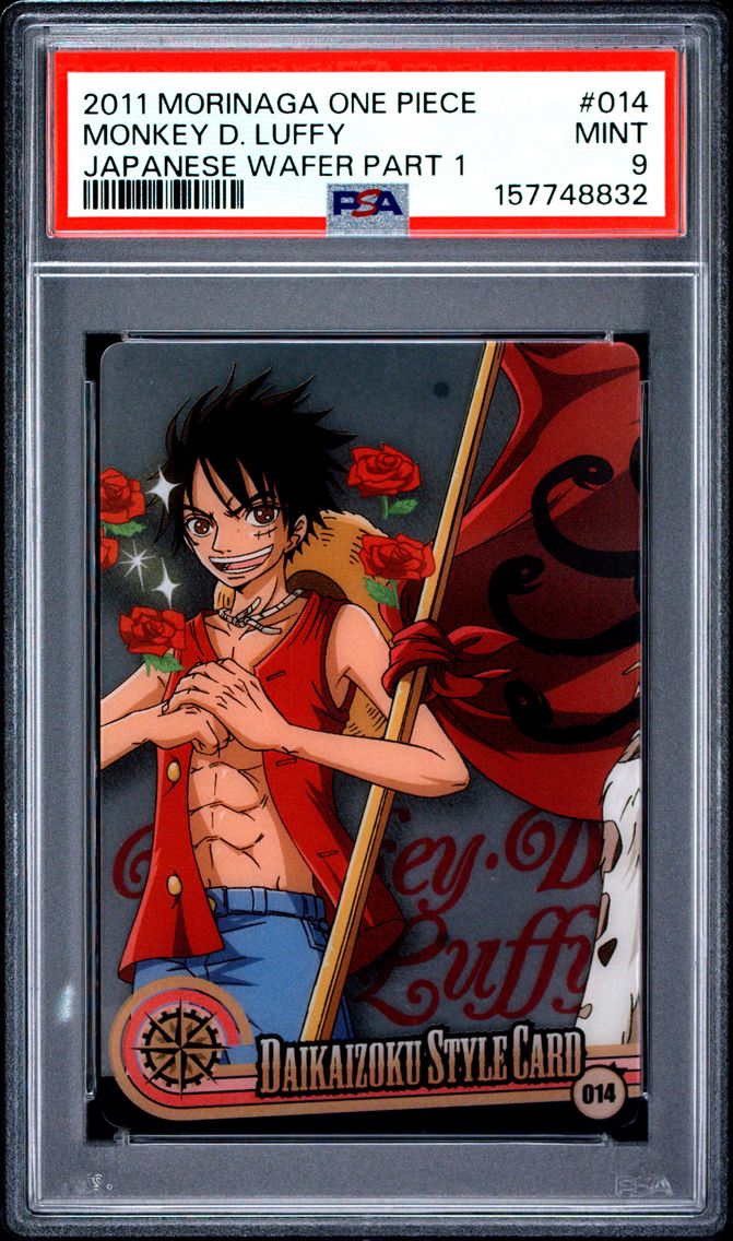 2011 #014 Monkey D. Luffy PSA 9 One Piece Morinaga Japanese Wafer Part 1