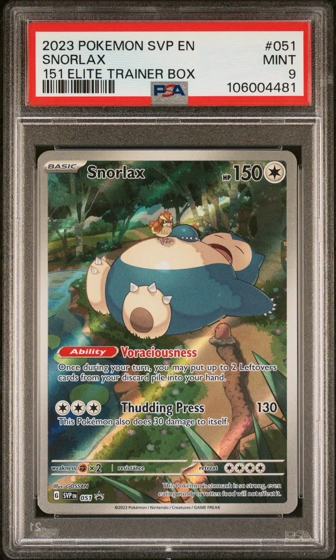 2023 #051 Snorlax PSA 9 Svp EN-SV Black Star Promo
