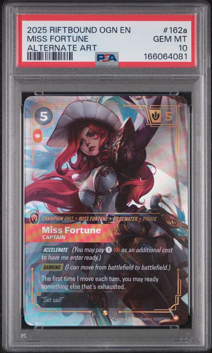 2025 #162a Miss Fortune - Captain PSA 10 Riftbound: League of Legends Ogn-Origins