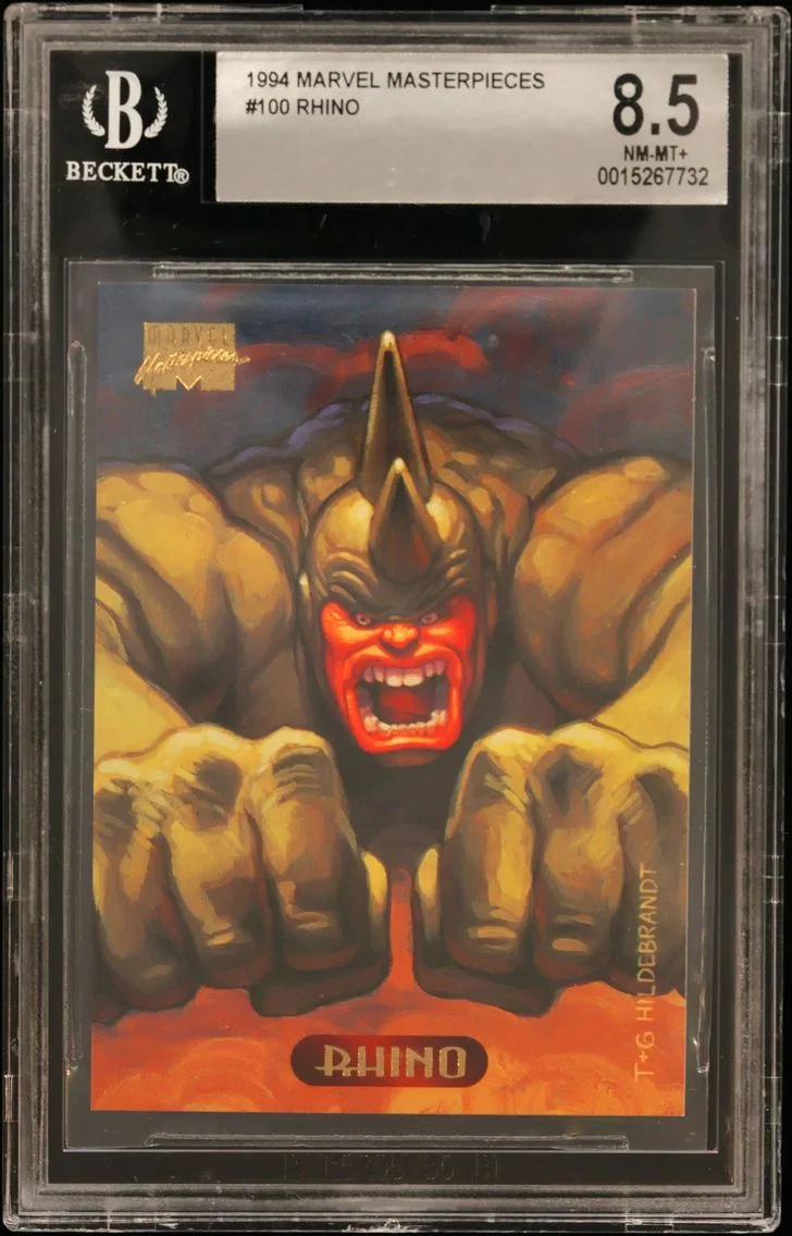 1994 #100 Rhino BGS 8.5 Fleer Marvel Masterpieces