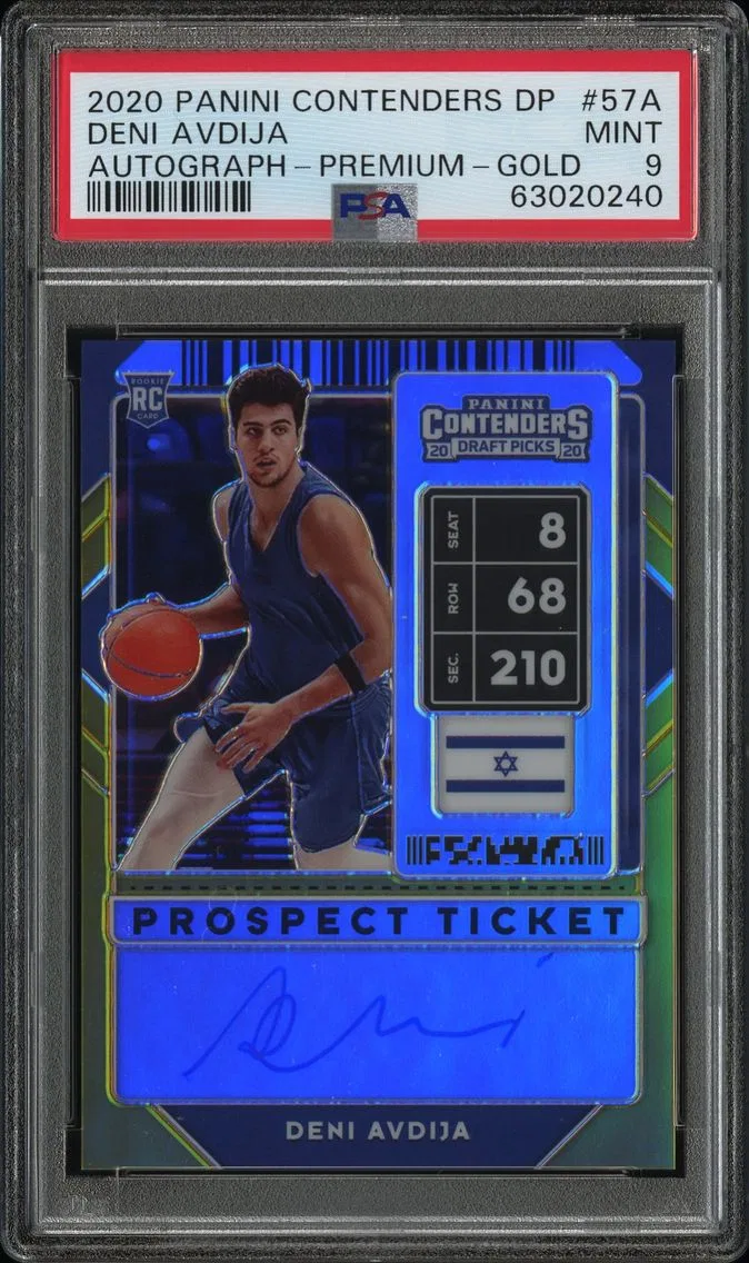 2020 #57A Deni Avdija PSA 9 Panini Contenders Draft Picks