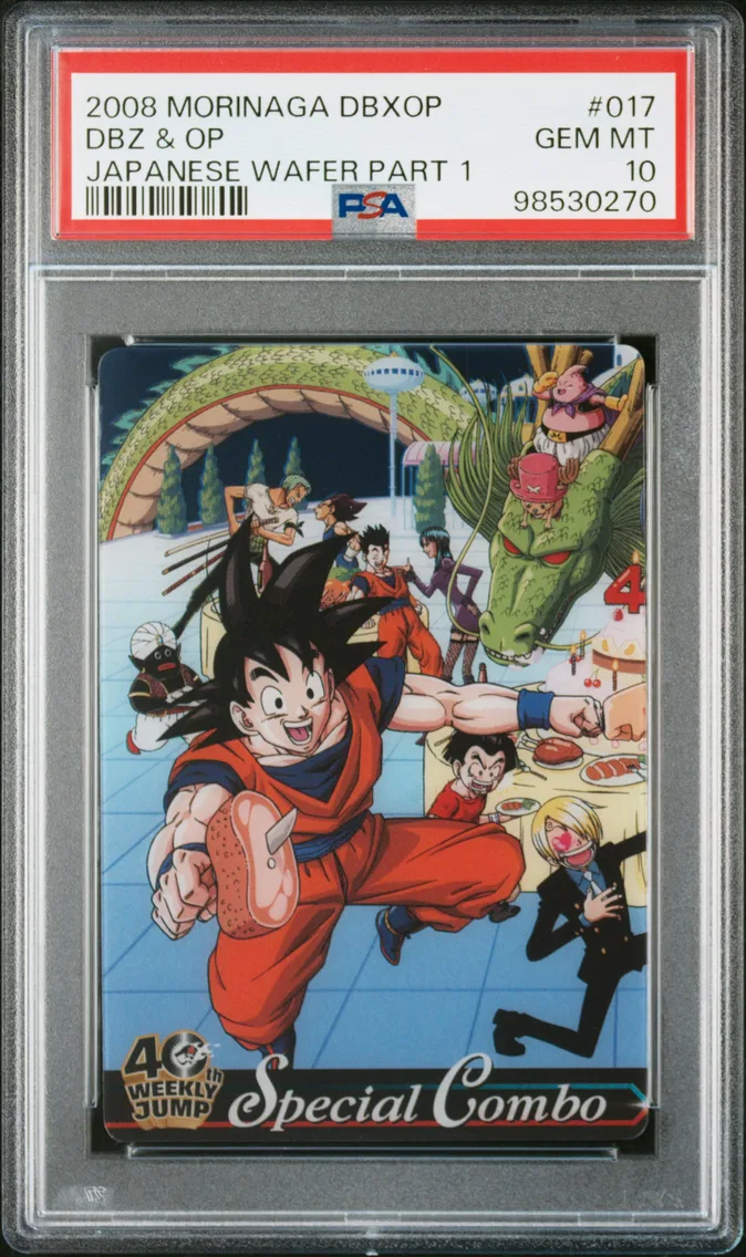 2008 #017 Dbz & OP PSA 10 Dragon Ball X One Piece  Morinaga Japanese Wafer Cards Part 1