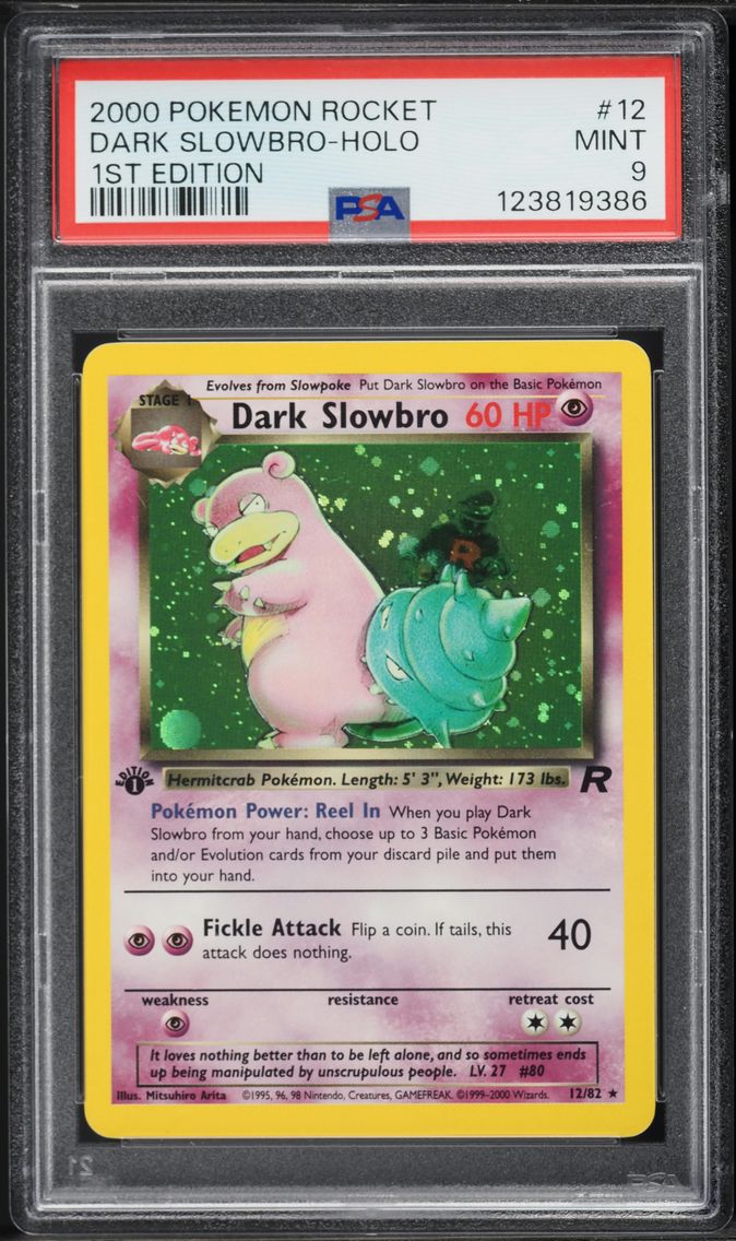 2000 #12 Dark Slowbro-Holo 1st Edition PSA 9 Rocket Pokemon