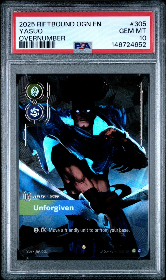 2025 #305 Yasuo - Unforgiven PSA 10 Riftbound: League of Legends Ogn-Origins