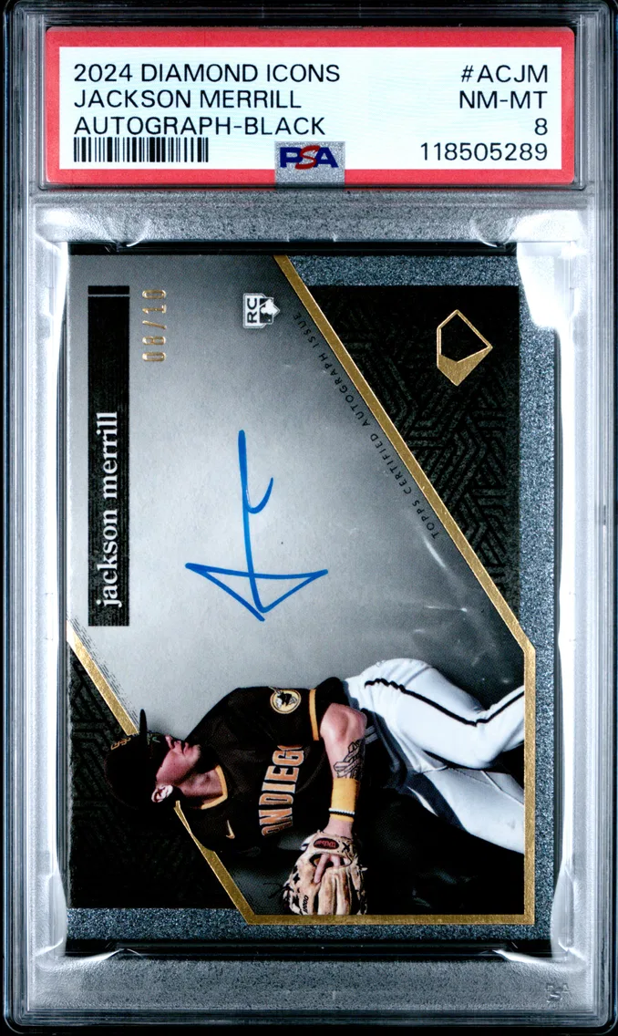 2024 #ACJM Jackson Merrill PSA 8 Topps Diamond Icons Autographs