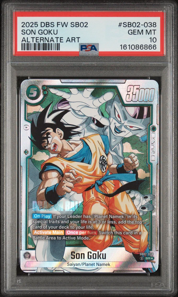 2025 #SB02-038 Son Goku PSA 10 Dragon Ball Super Card Game Fusion World Manga Booster 02