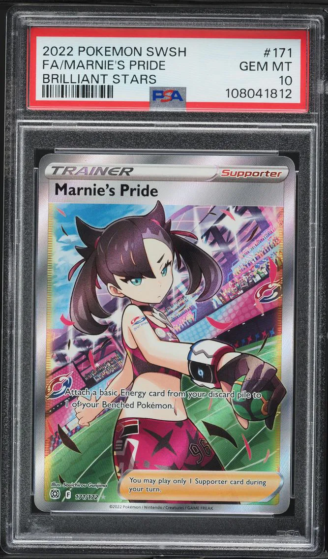 2022 #171 Full Art/Marnie's Pride PSA 10 Sword & Shield Brilliant Stars Pokemon